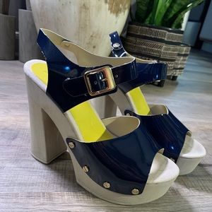 SOLD!! SOLD!! Platform patent blue sandals